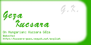 geza kucsara business card