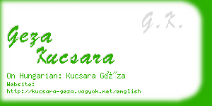 geza kucsara business card